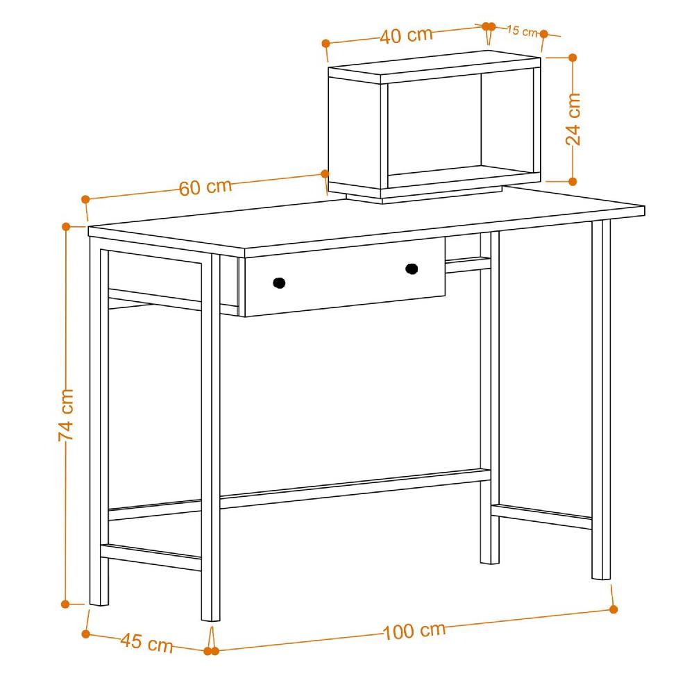 Emob Bureau Woody Fashion - 100x45x74cm - Met Lade - Eikdecor