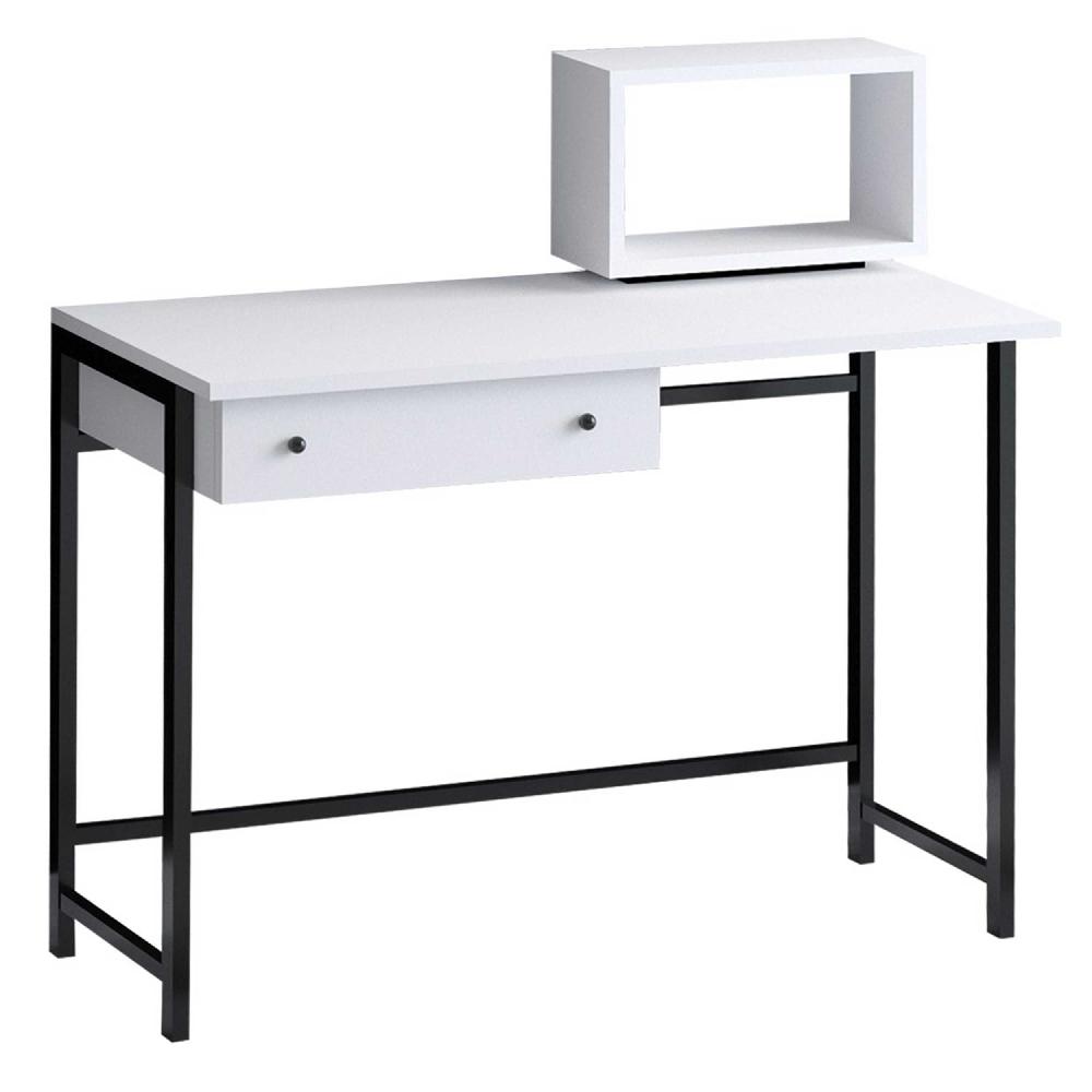 Emob Bureau Woody Fashion - 100x45x74cm - Met Lade - Wit/zwart