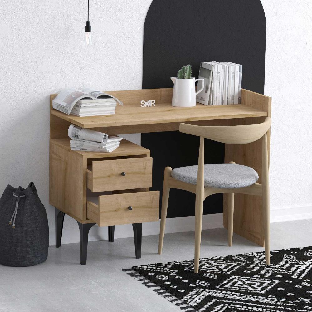 Emob Bureau Woody Fashion - 100x45x80cm - Met Opbergruimte - Eikdecor