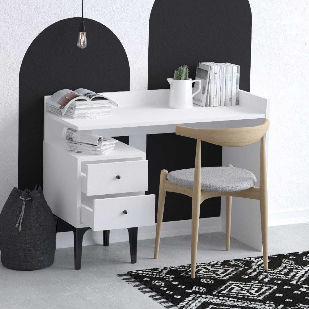 Emob Bureau Woody Fashion - 100x80x45cm - Met Opbergruimte - Wit