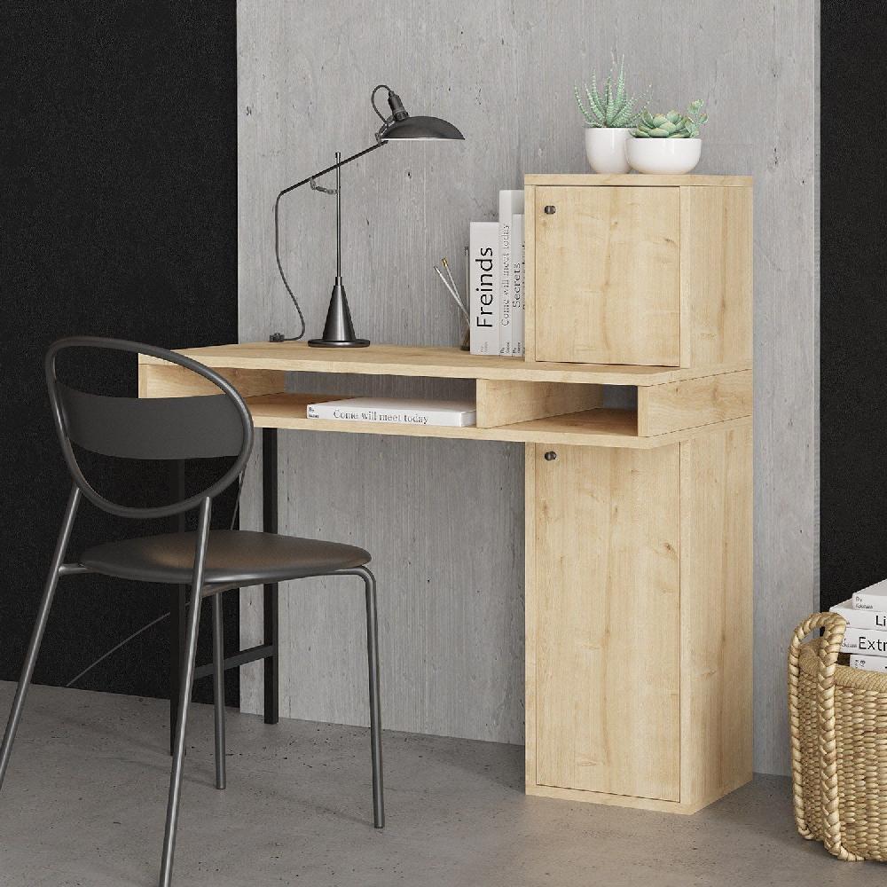 Emob Bureau Woody Fashion - 102x45x106cm - Met Opbergruimte - Eikdecor