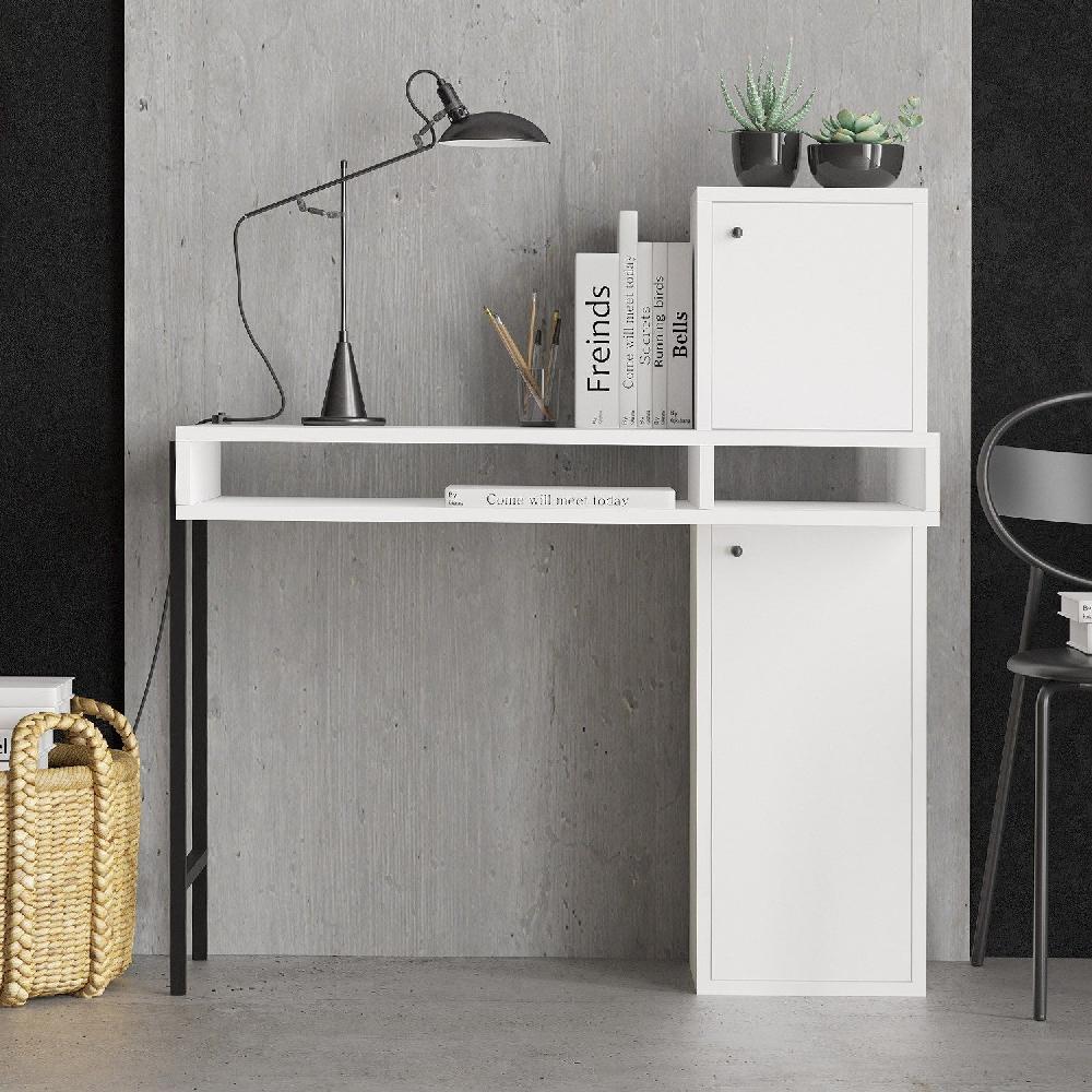 emob Bureau Woody Fashion - 102x45x106cm - met opbergruimte - wit