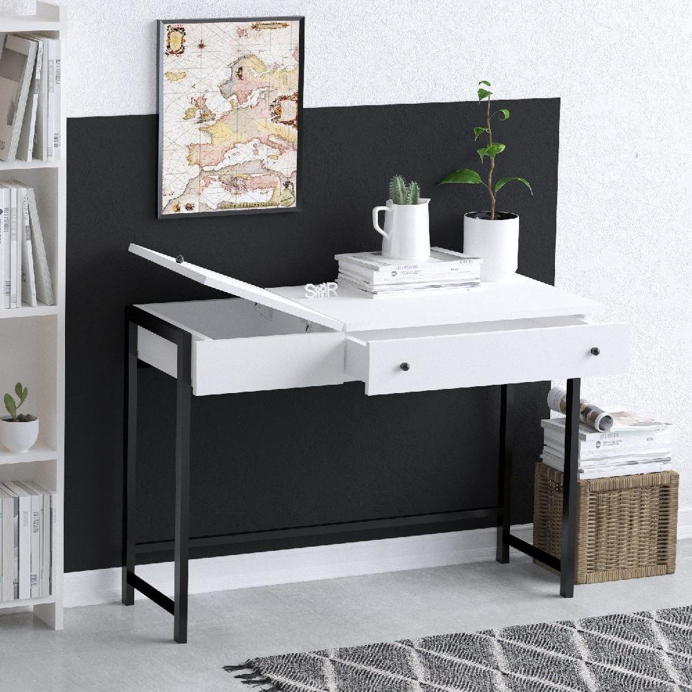 Emob Consoletafel Woody Fashion - Met Opbergruimte - Wit