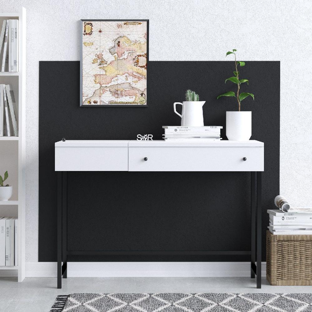 emob Consoletafel Woody Fashion - met opbergruimte - wit