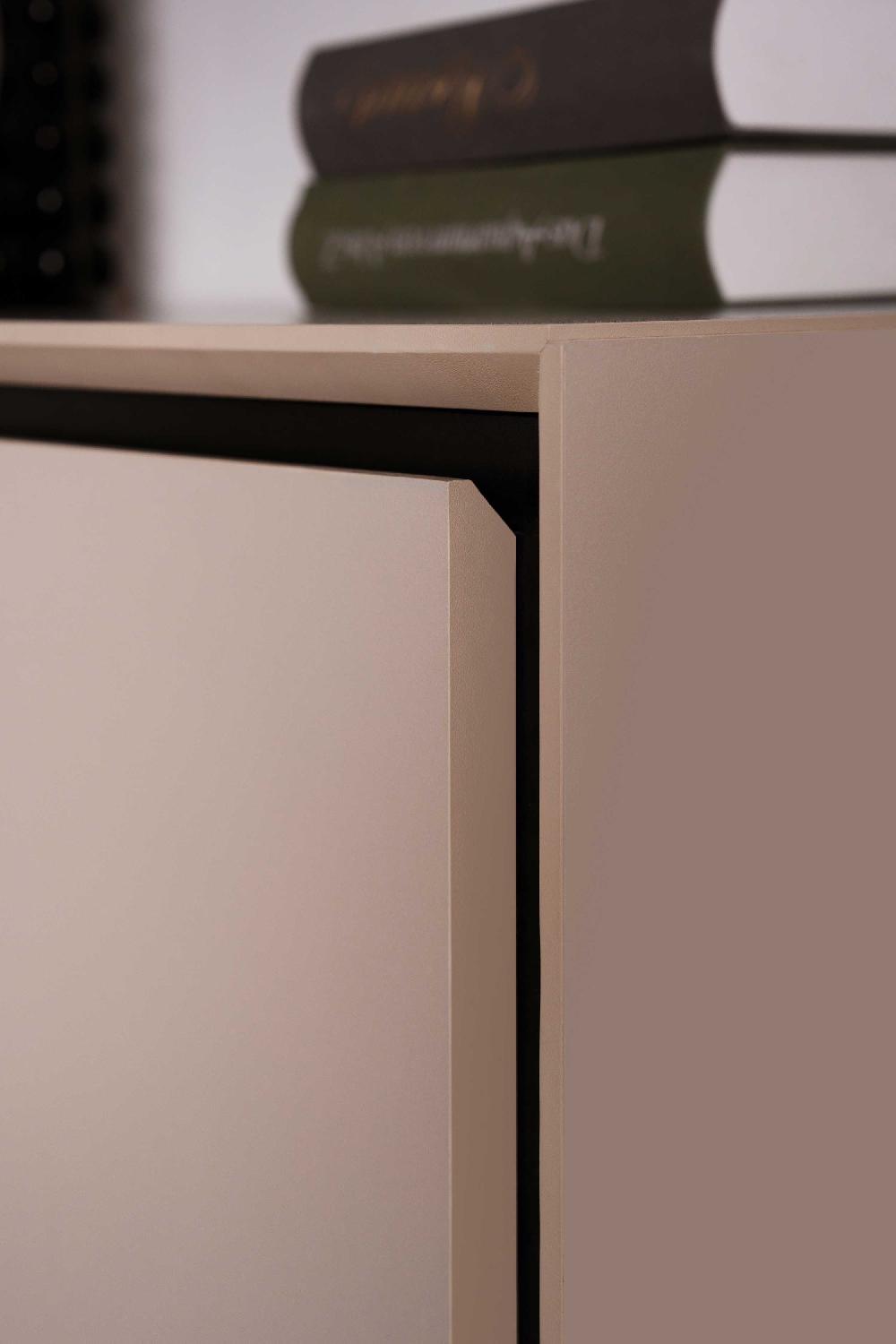 Emob Dressoir Auryn - 175x38x90cm - 4 Deuren & 1 Lade - Zand/zwart