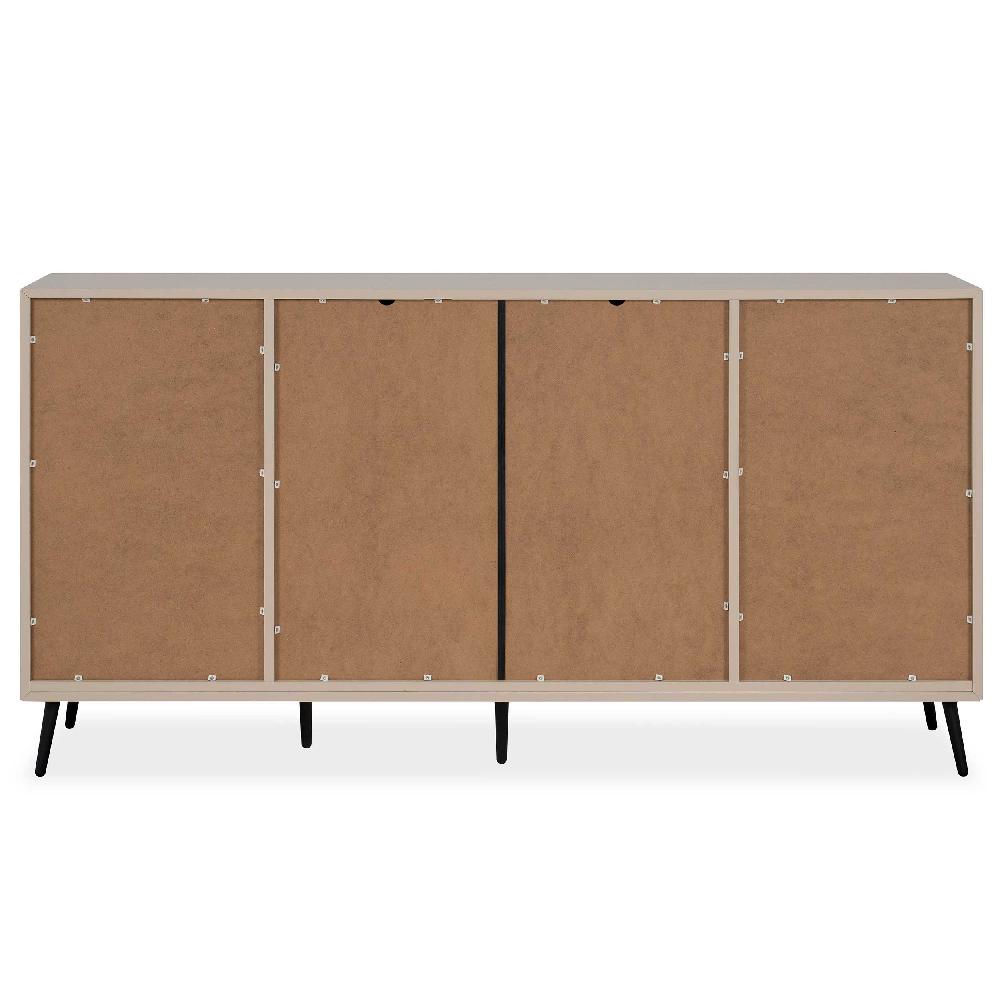 Emob Dressoir Auryn - 175x38x90cm - 4 Deuren & 1 Lade - Zand/zwart