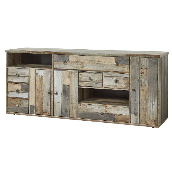 Emob Dressoir Clem 193cm 3 Deuren & 7 Lades - Driftwood