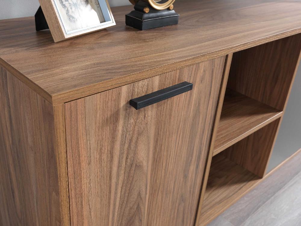 Emob Dressoir Linton - 180x45x80cm - 3 Deuren - Eikdecor/antraciet