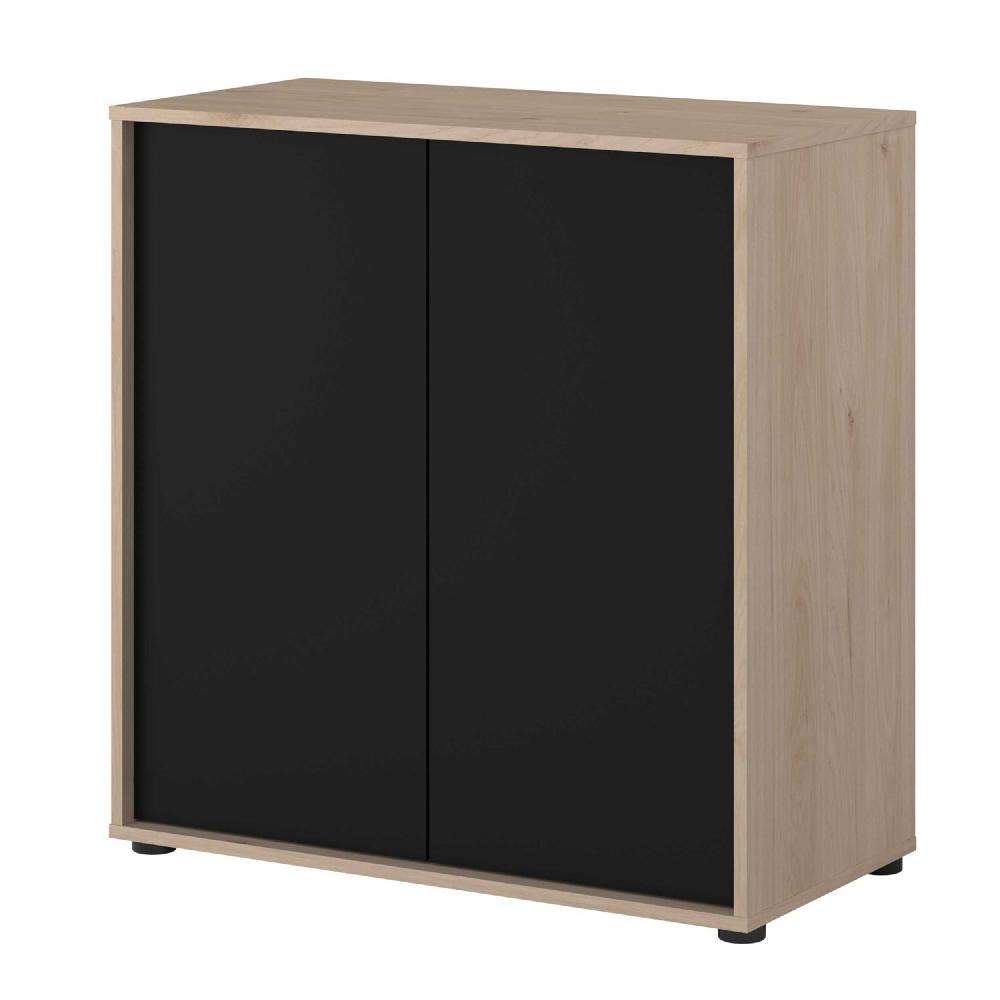 Emob Dressoir Owen - 80x40x83cm - 2 Deuren - Eikdecor/zwart