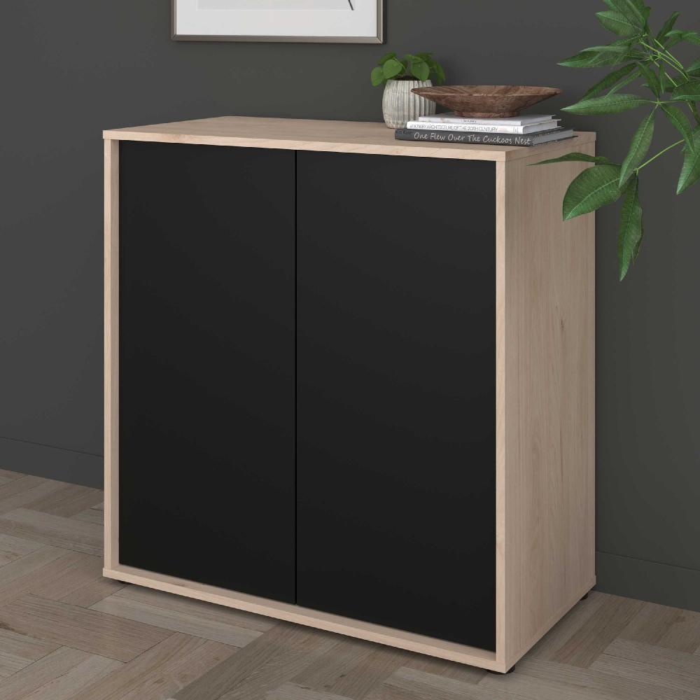 emob Dressoir Owen - 80x40x83cm - 2 deuren - eikdecor/zwart