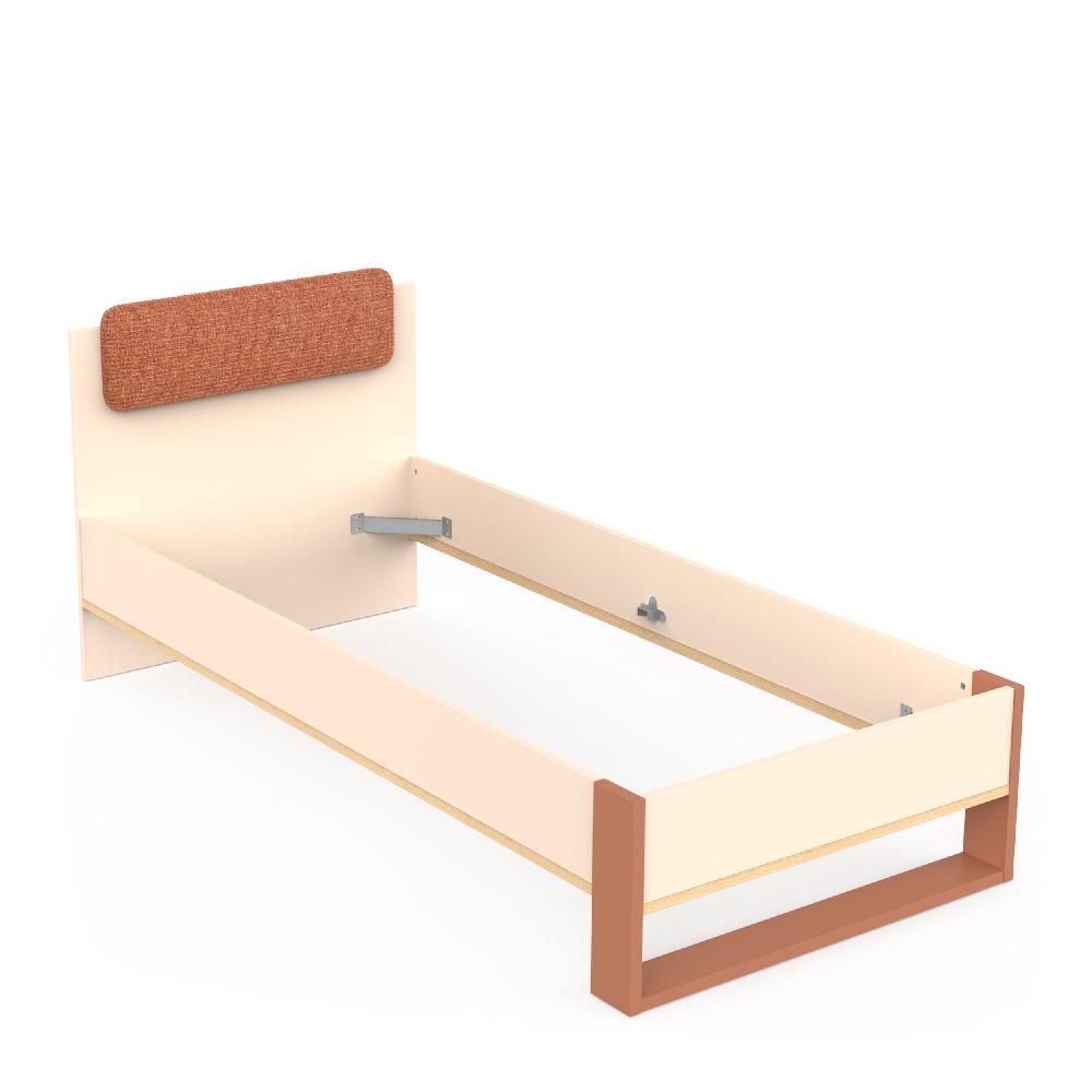 Emob Eenpersoonsbed Camillia - 90x200cm - Beige/terracotta