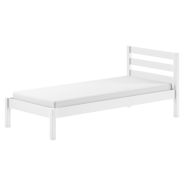 Emob Eenpersoonsbed Pino 90x200cm - Massief Dennenhout - Wit