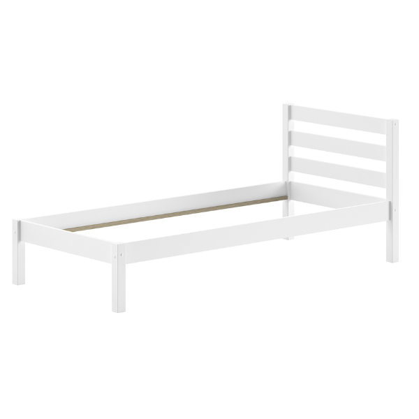 Emob Eenpersoonsbed Pino 90x200cm - Massief Dennenhout - Wit