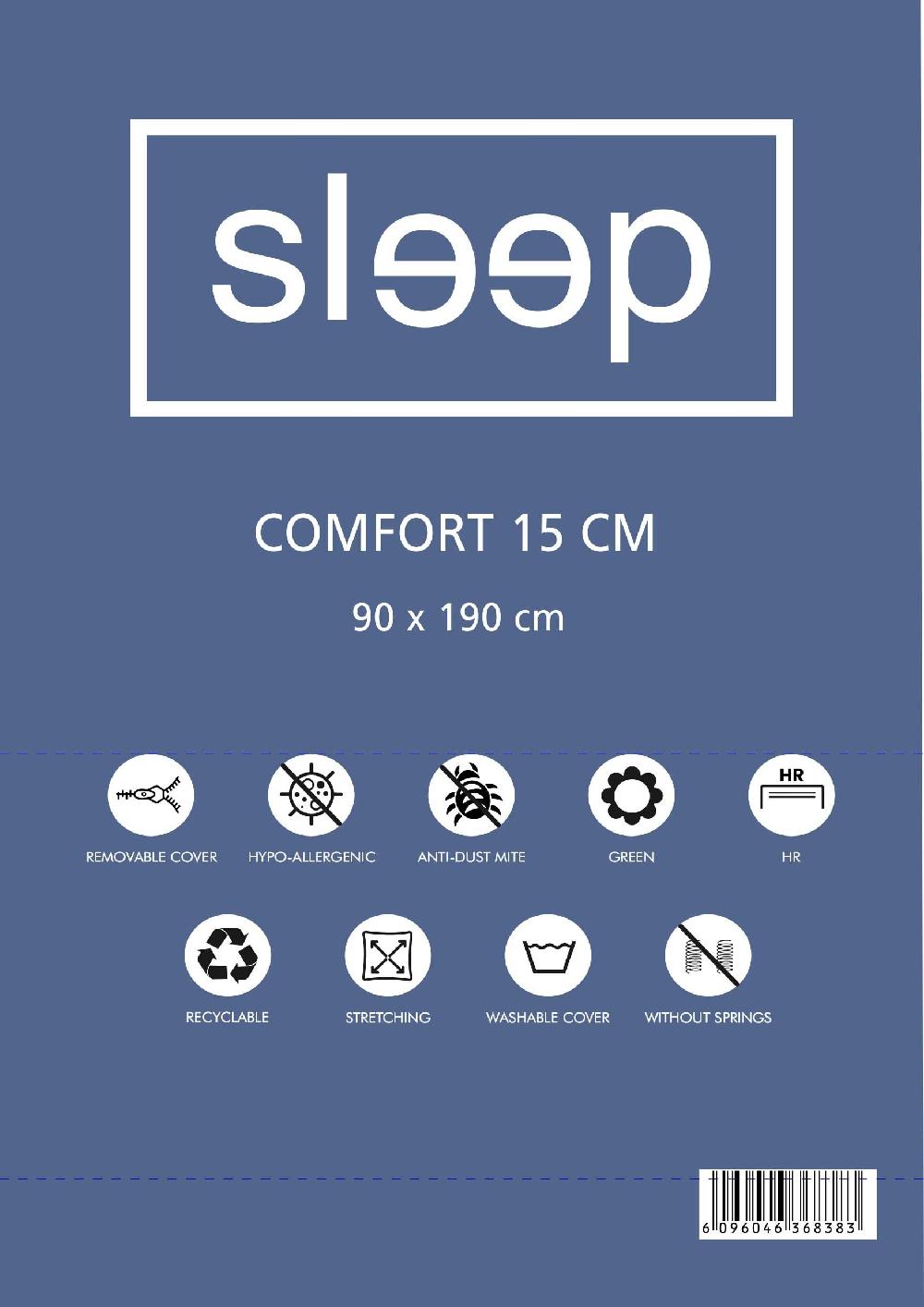 Emob Eenpersoonsmatras Comfort 90x190x15cm - Koudschuim