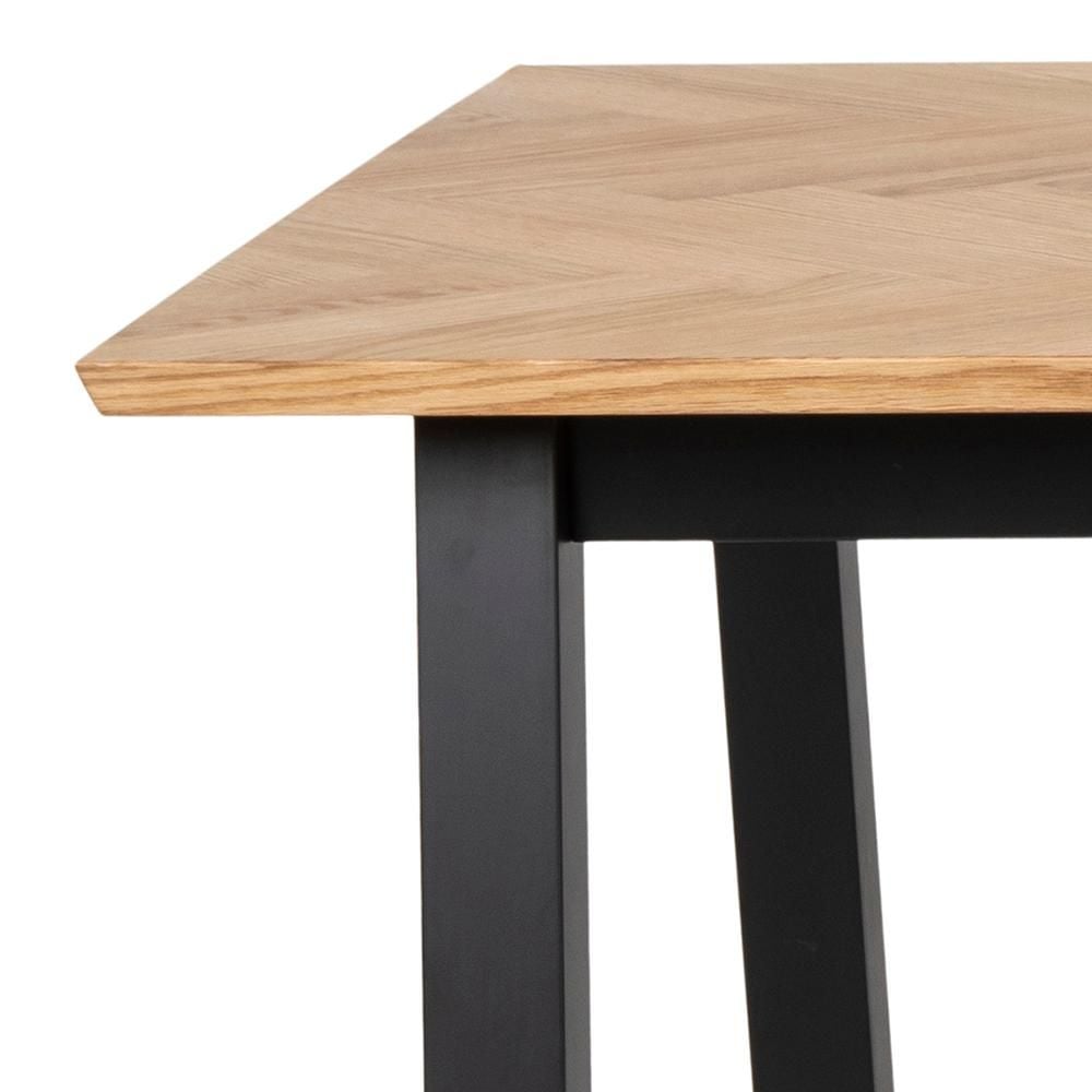 Emob Eettafel Brian 180cm Rechthoekig Visgraat - Eiken Decor/zwart