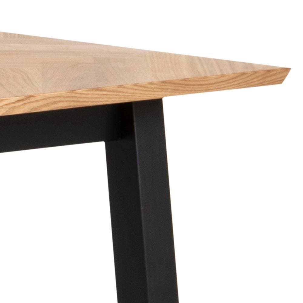 Emob Eettafel Brian 220cm Rechthoekig Visgraat - Eiken Decor/zwart