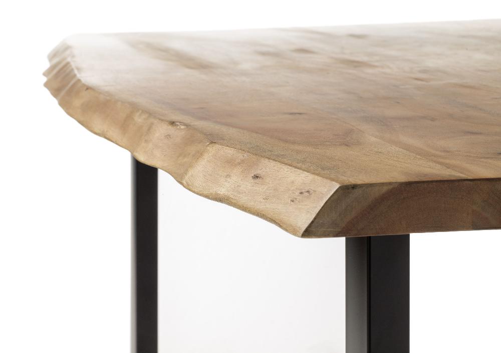 Emob Eettafel Indra Rechthoek 180x90cm - Acacia Blad En Zwarte Poten