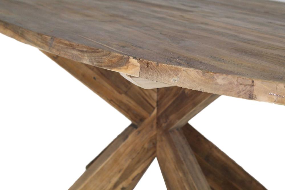 Emob Eettafel Mosy 220x110cm Ovaal Met Kruispoot – New Vintage/teak