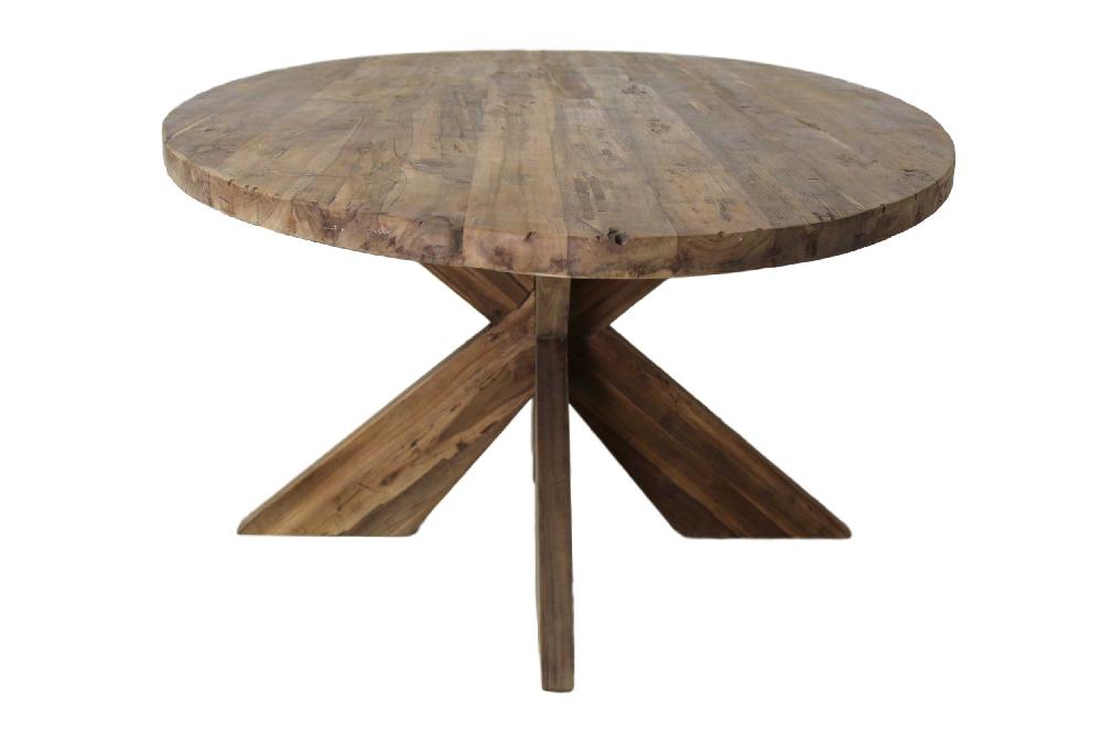 Emob Eettafel Mosy 220x110cm Ovaal Met Kruispoot – New Vintage/teak