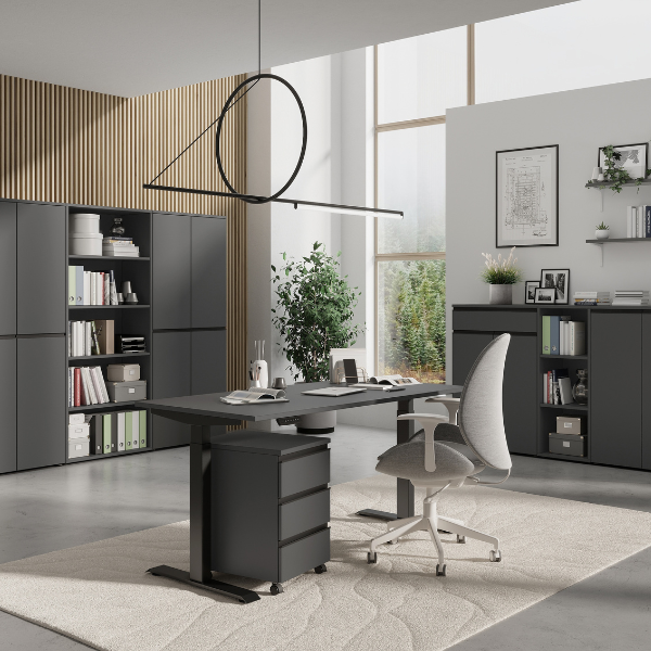 Emob Elektrisch Verstelbaar Bureau Bogdan - 160x80x72-120cm - Antraciet