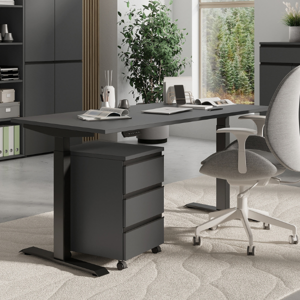 emob Elektrisch verstelbaar bureau Bogdan - 160x80x72-120cm - antraciet
