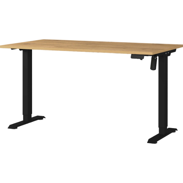 emob Elektrisch verstelbaar bureau Ergoflex - 140x80x120cm - eikdecor/zwart