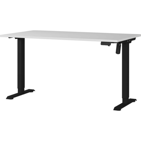 emob Elektrisch verstelbaar bureau Ergoflex - 140x80x120cm - lichtgrijs/zwart