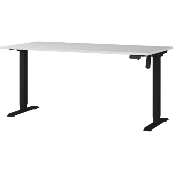 emob Elektrisch verstelbaar bureau Ergoflex - 160x80x120cm - lichtgrijs/zwart