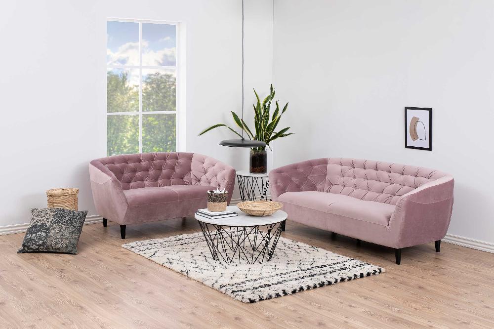 Emob 2-zitbank Isiah 150cm - Roze
