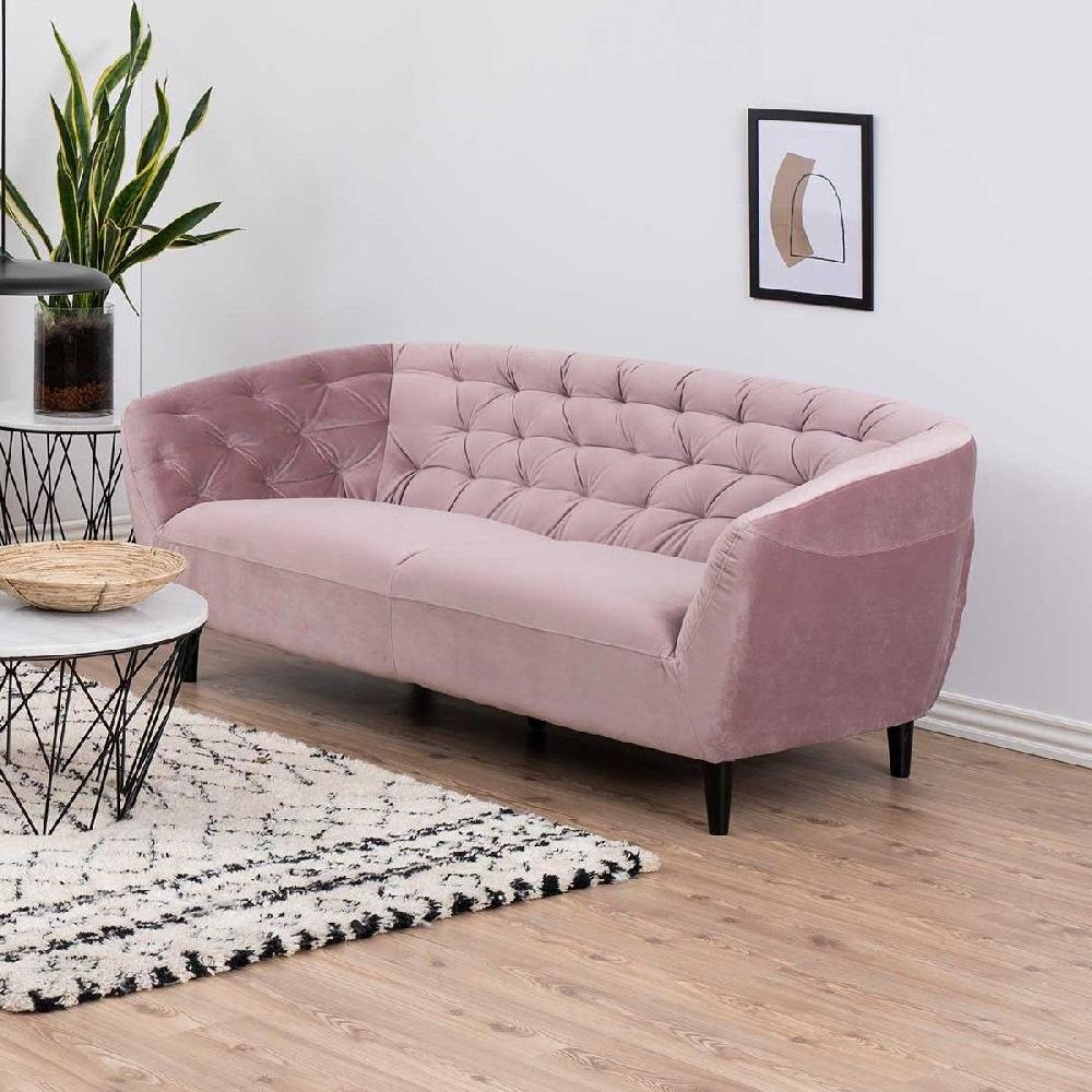 emob 3-zitbank Isiah 191cm - roze