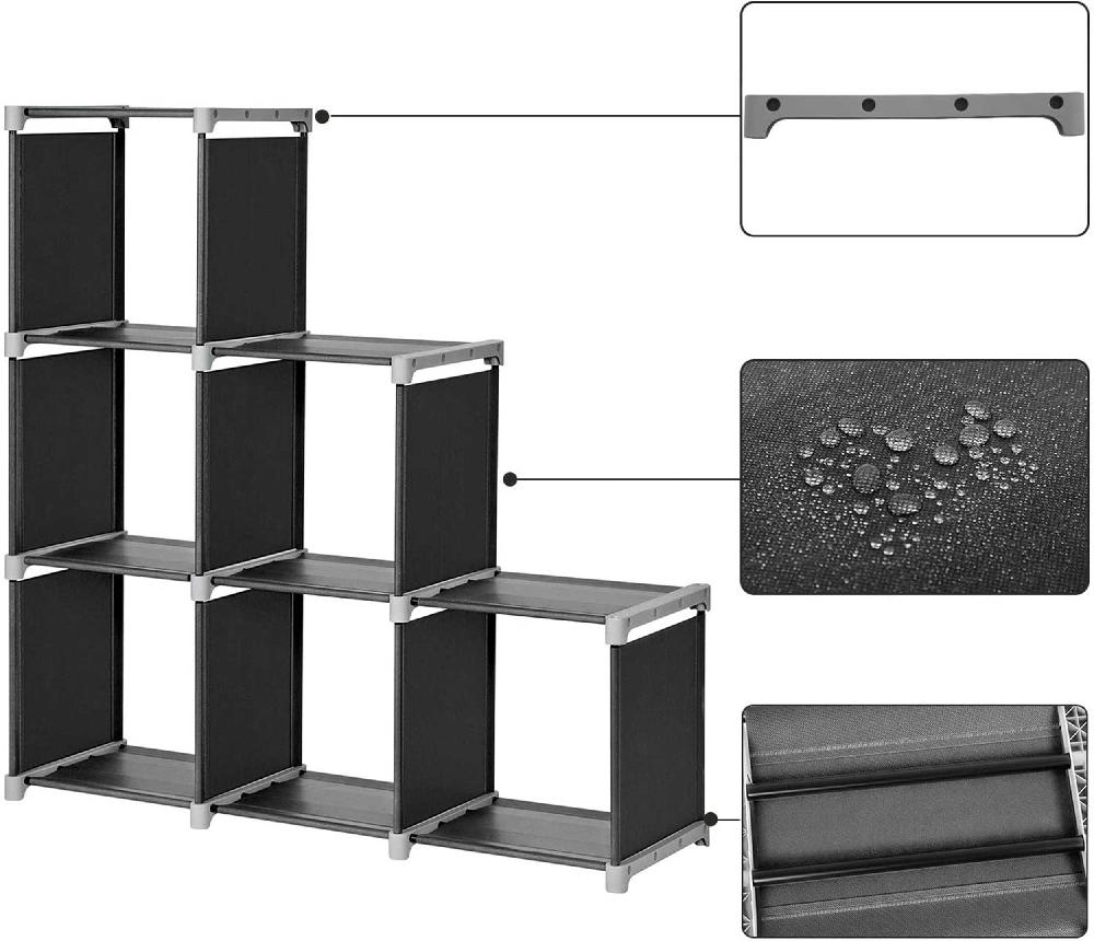 Emob 6-Cube Black Bookcase Storage Organiser'