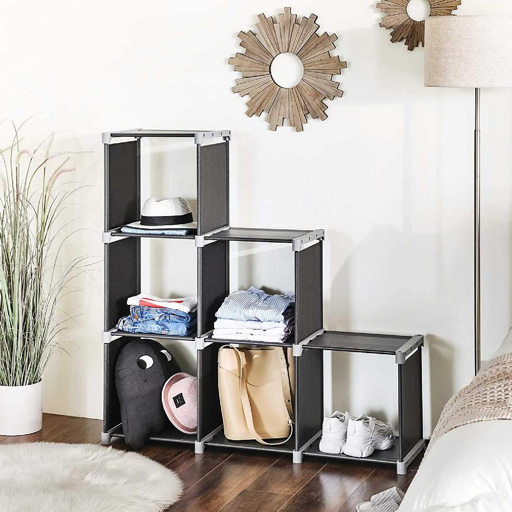 Emob 6-Cube Black Bookcase Storage Organiser'