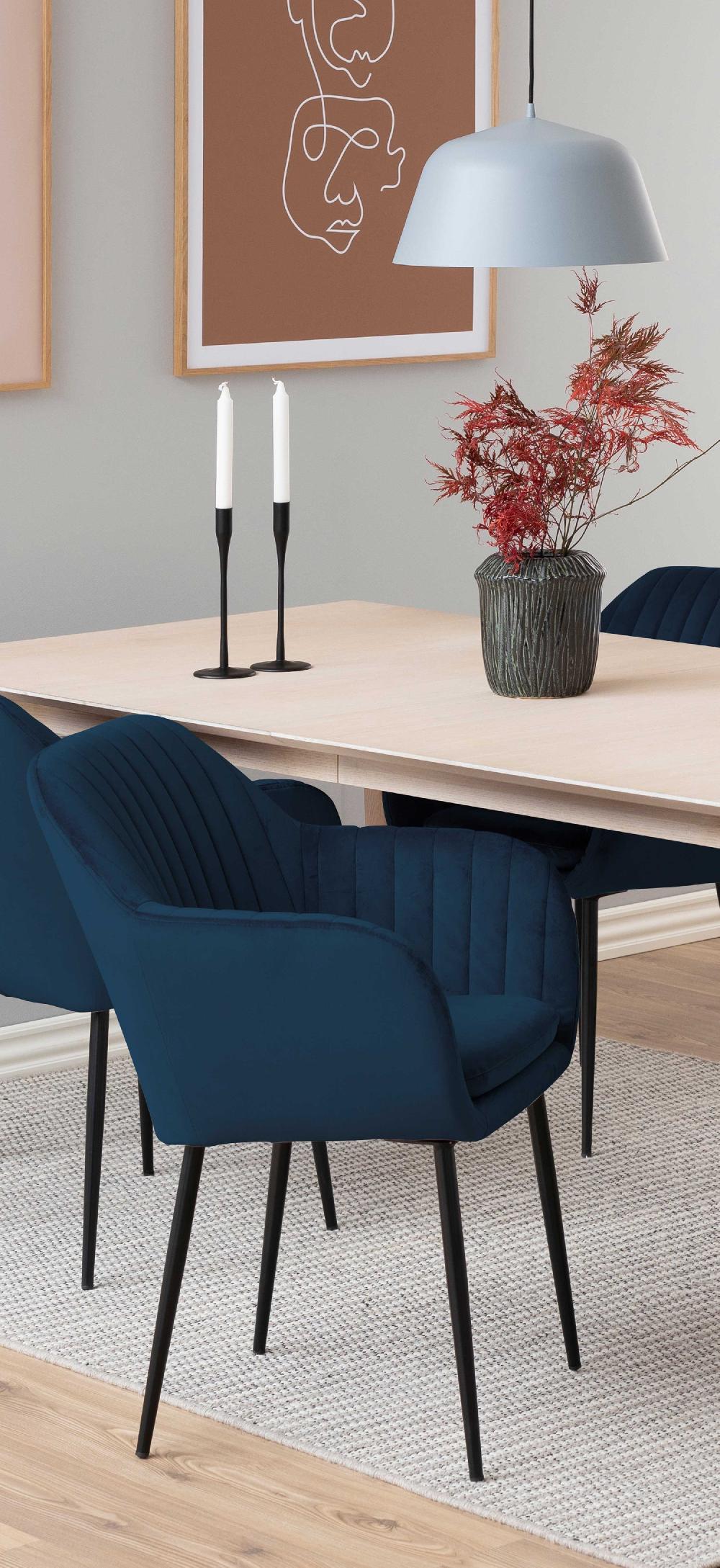 Emob Armstoel Hermeline - Donkerblauw/zwart