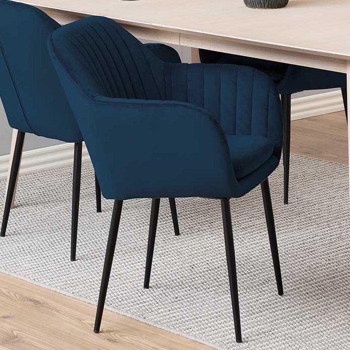 emob Armstoel Hermeline - donkerblauw/zwart