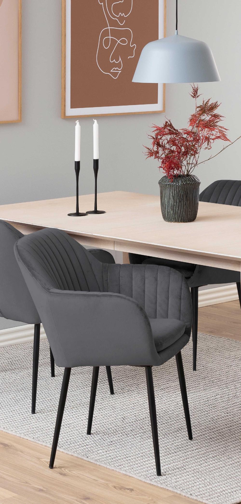 Emob Armstoel Hermeline - Donkergrijs/zwart