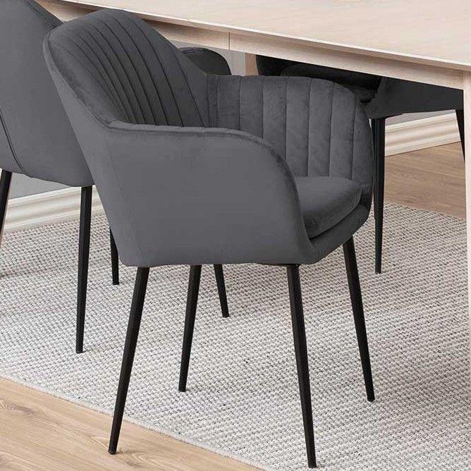 emob Armstoel Hermeline - donkergrijs/zwart