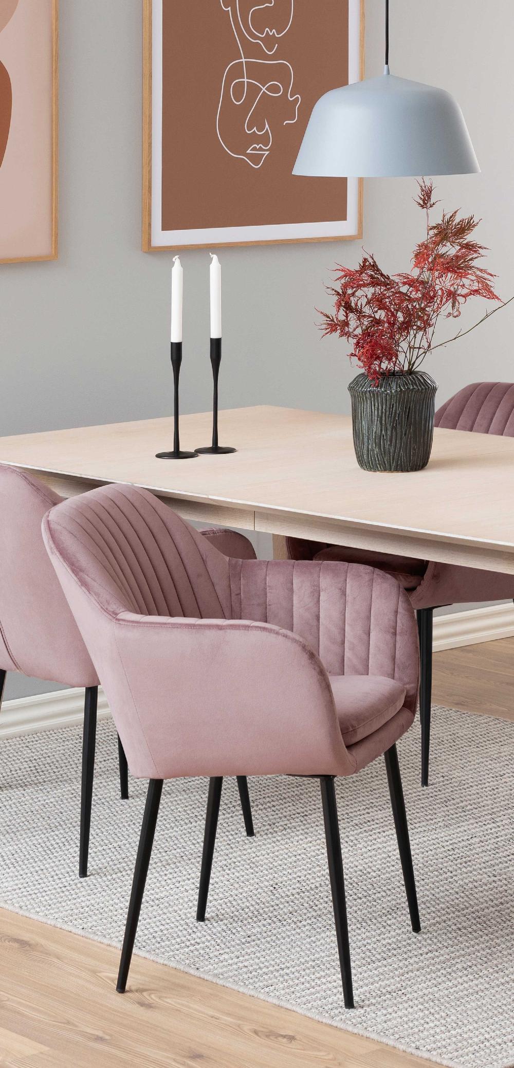 Emob Armstoel Hermeline - Oudroze/zwart