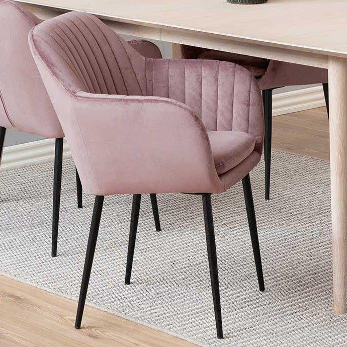 emob Armstoel Hermeline - oudroze/zwart