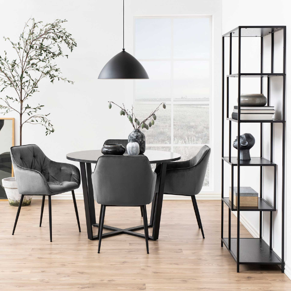 Emob Armstoel Lynn - Donkergrijs/zwart