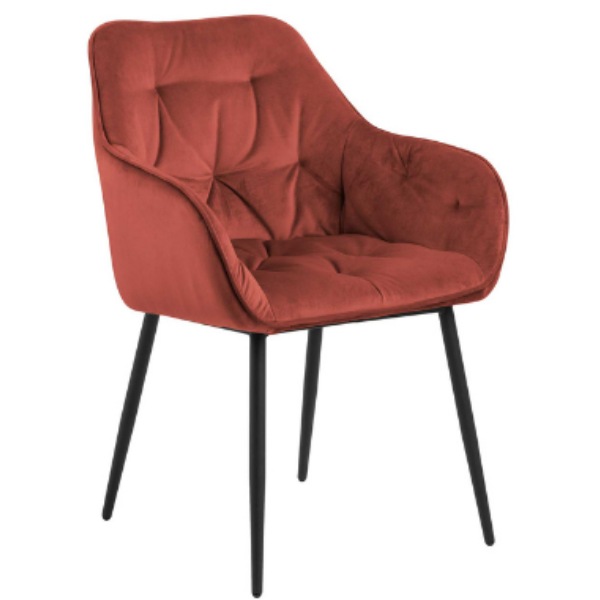 emob Armstoel Lynn - koraal/zwart