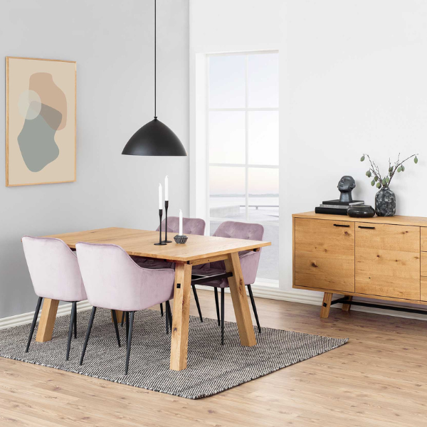 Emob Armstoel Lynn - Oudroze/zwart