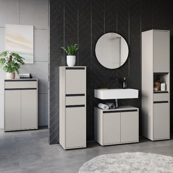 Emob Badkamerkast Lamon - 2 Deuren & 1 Lade - Grijs