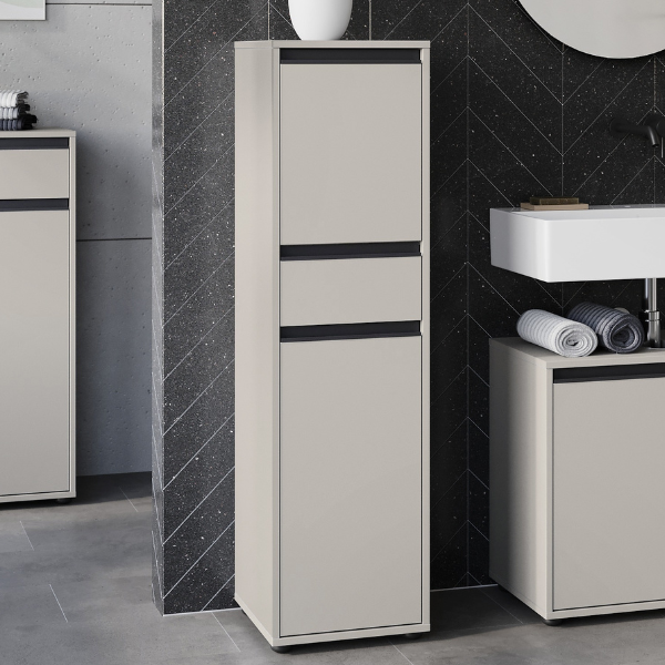 emob Badkamerkast Lamon - 2 deuren & 1 lade - grijs