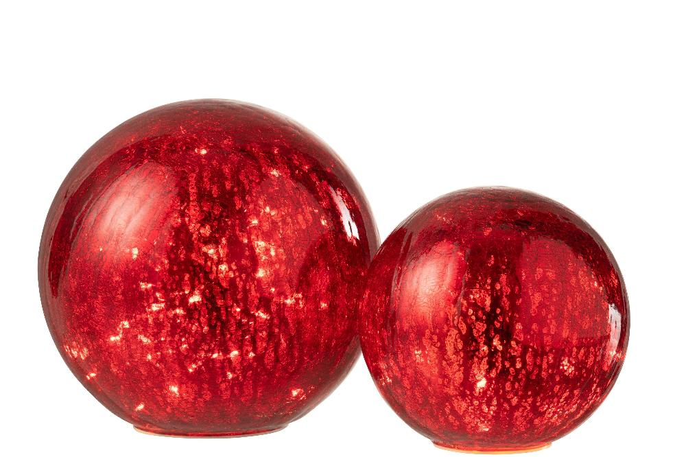 Emob Bal Led Glas Rood Large