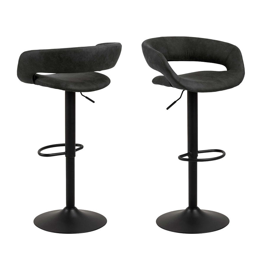 emob Barstoel Dusty - antraciet/zwart