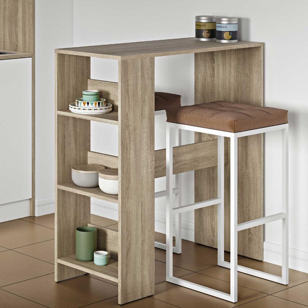 emob Bartafel Carnilla 94x40 met opbergruimte - eik