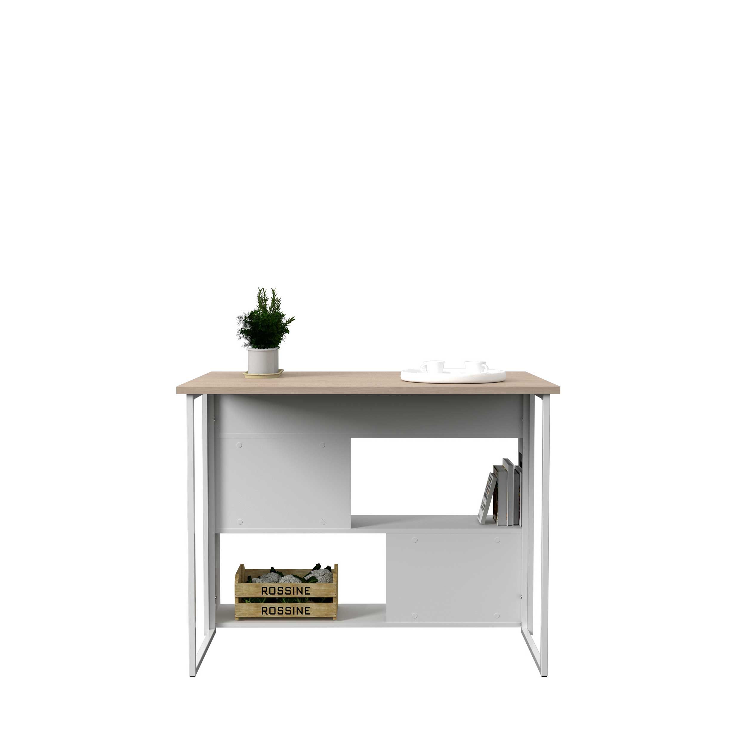 Emob Bartafel & Keukeneiland Slam 116cm - Eik/wit