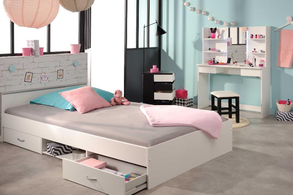 emob Bed Alma 140x190cm met lades - wit