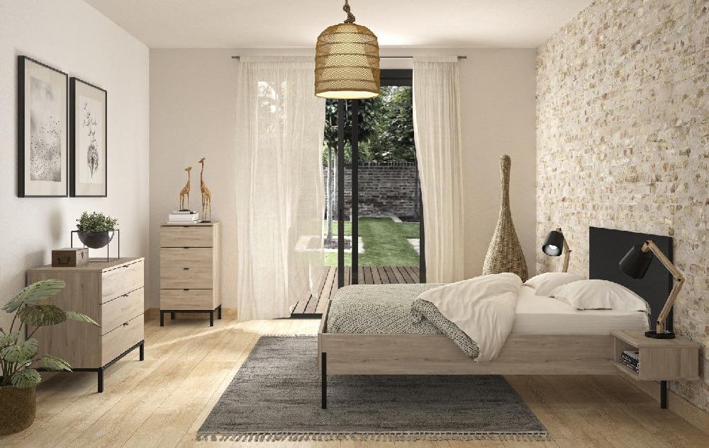 Emob Bed Castle 160x200 - Eik/zwart