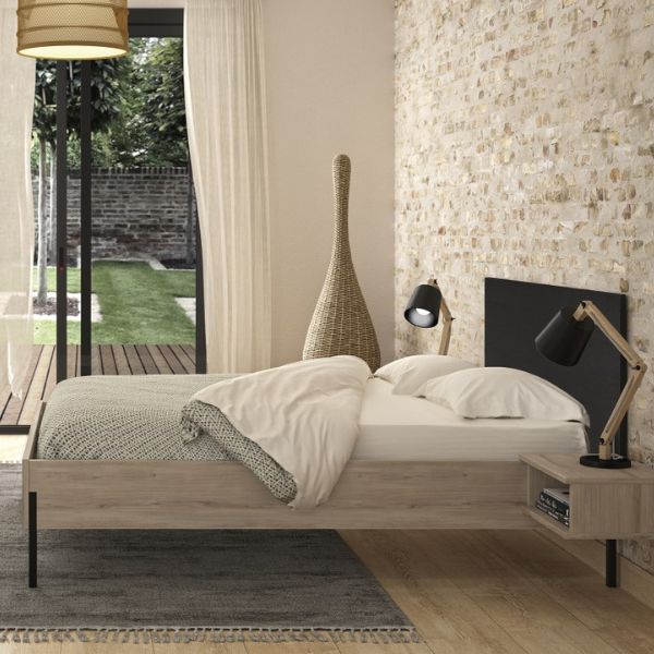 emob Bed Castle 160x200 - eik/zwart